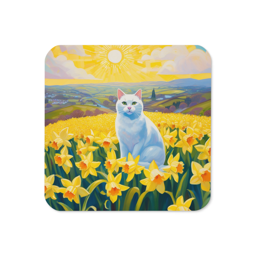 PugMug Custom White Companion Cat Coaster