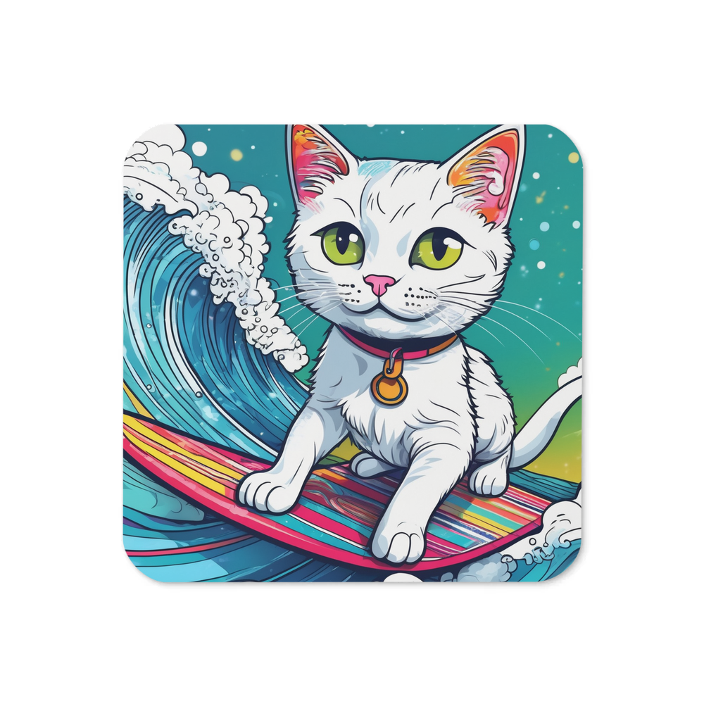 PugMug Custom White Companion Cat Coaster