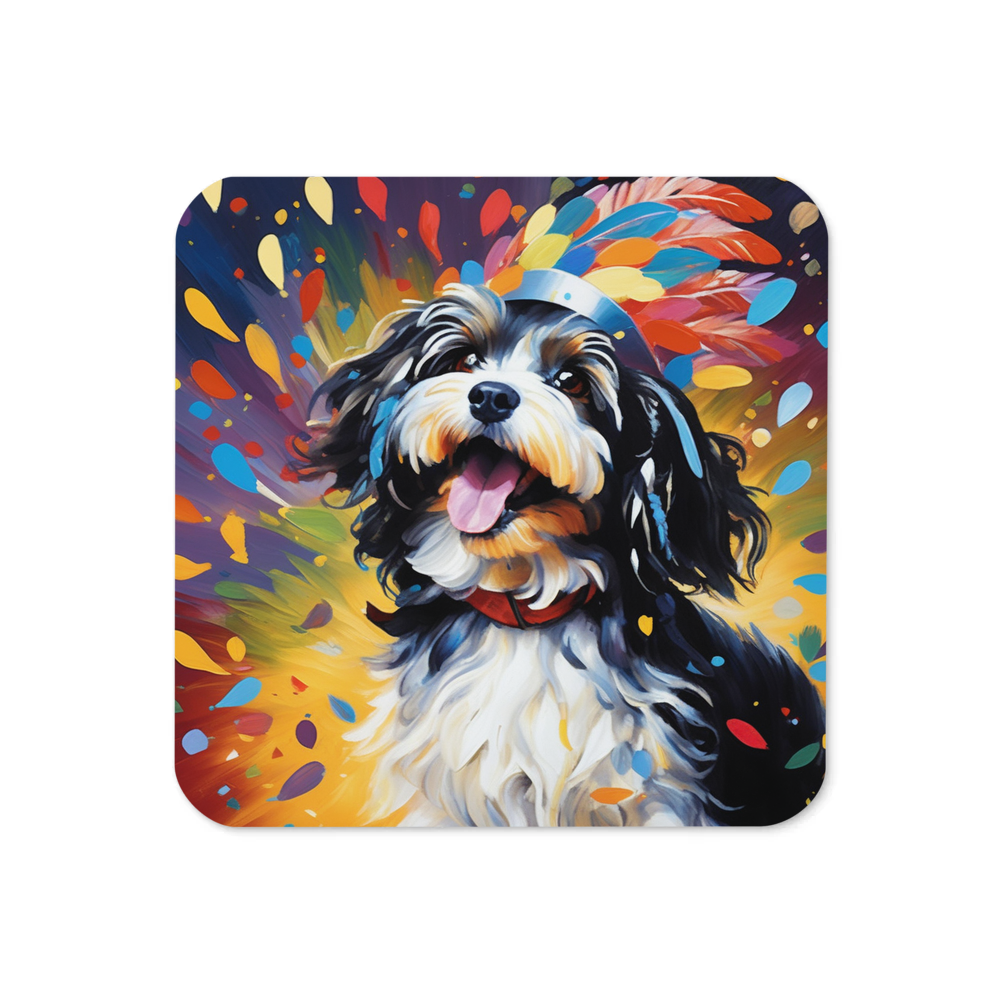 PugMug Custom Black-and-white Havanese Dog Coaster
