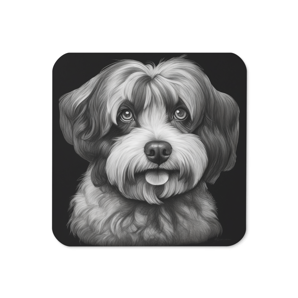 PugMug Custom Black-and-white Havanese Dog Coaster