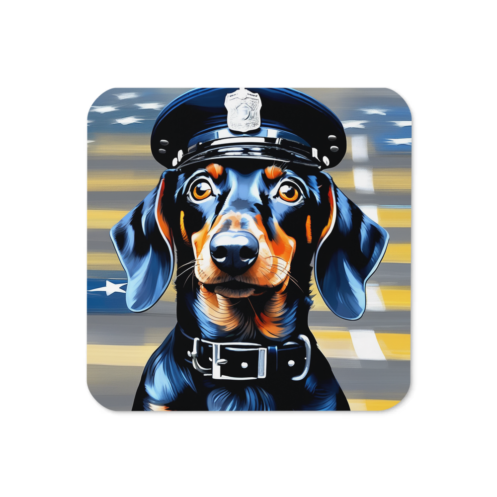 PugMug Custom Black Dachshund Coaster