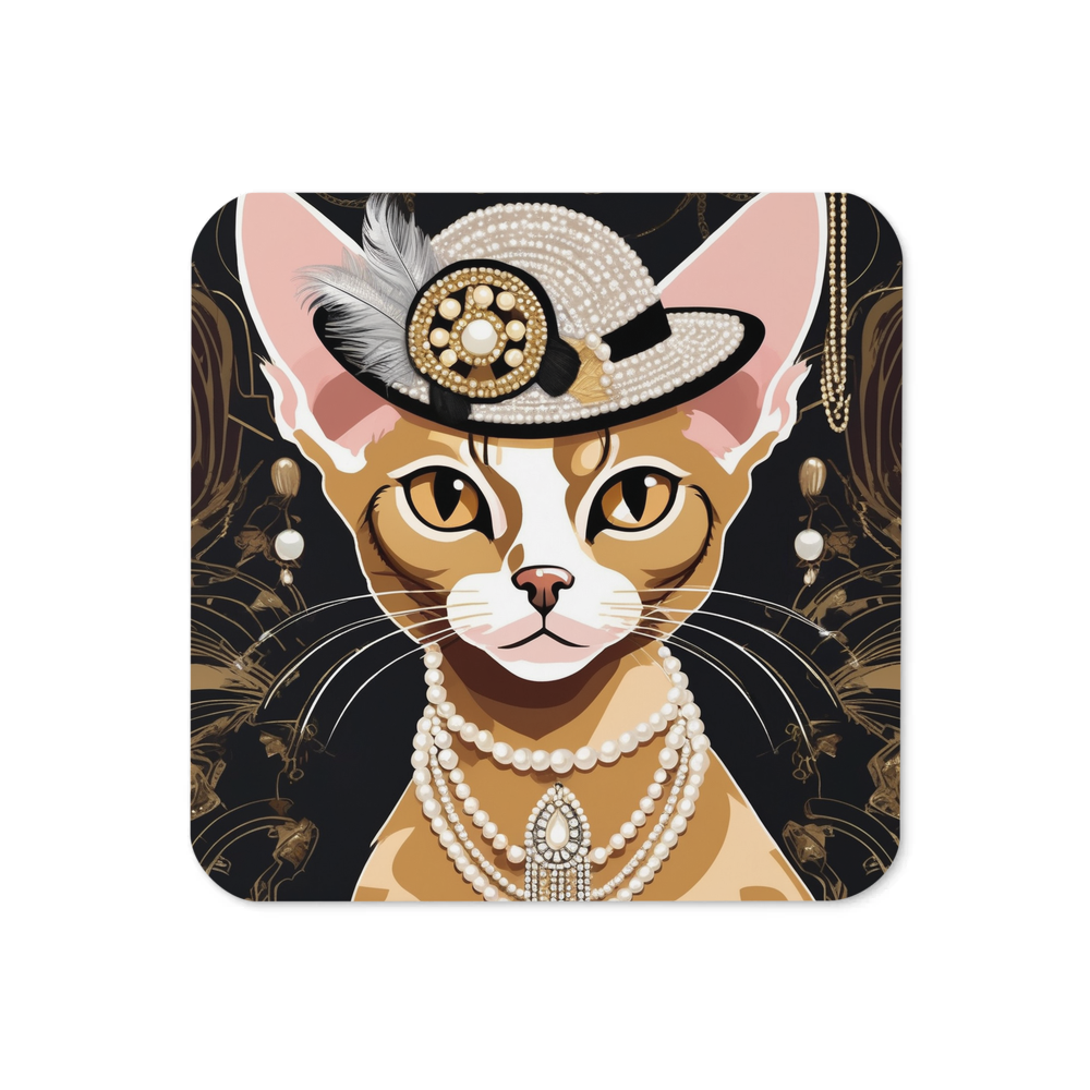 PugMug Custom Tabby Devon Rex Cat Coaster