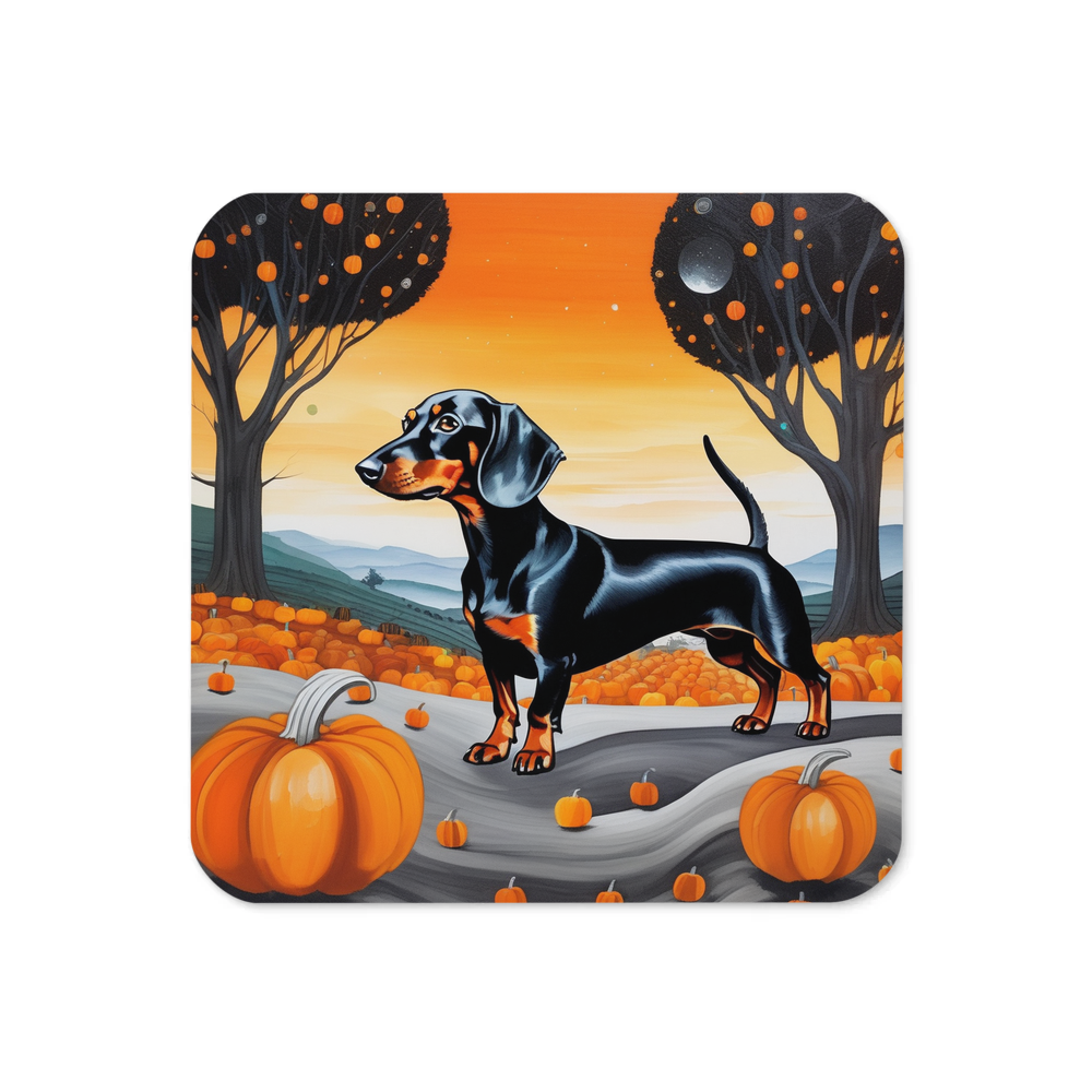 PugMug Custom Black Dachshund Coaster