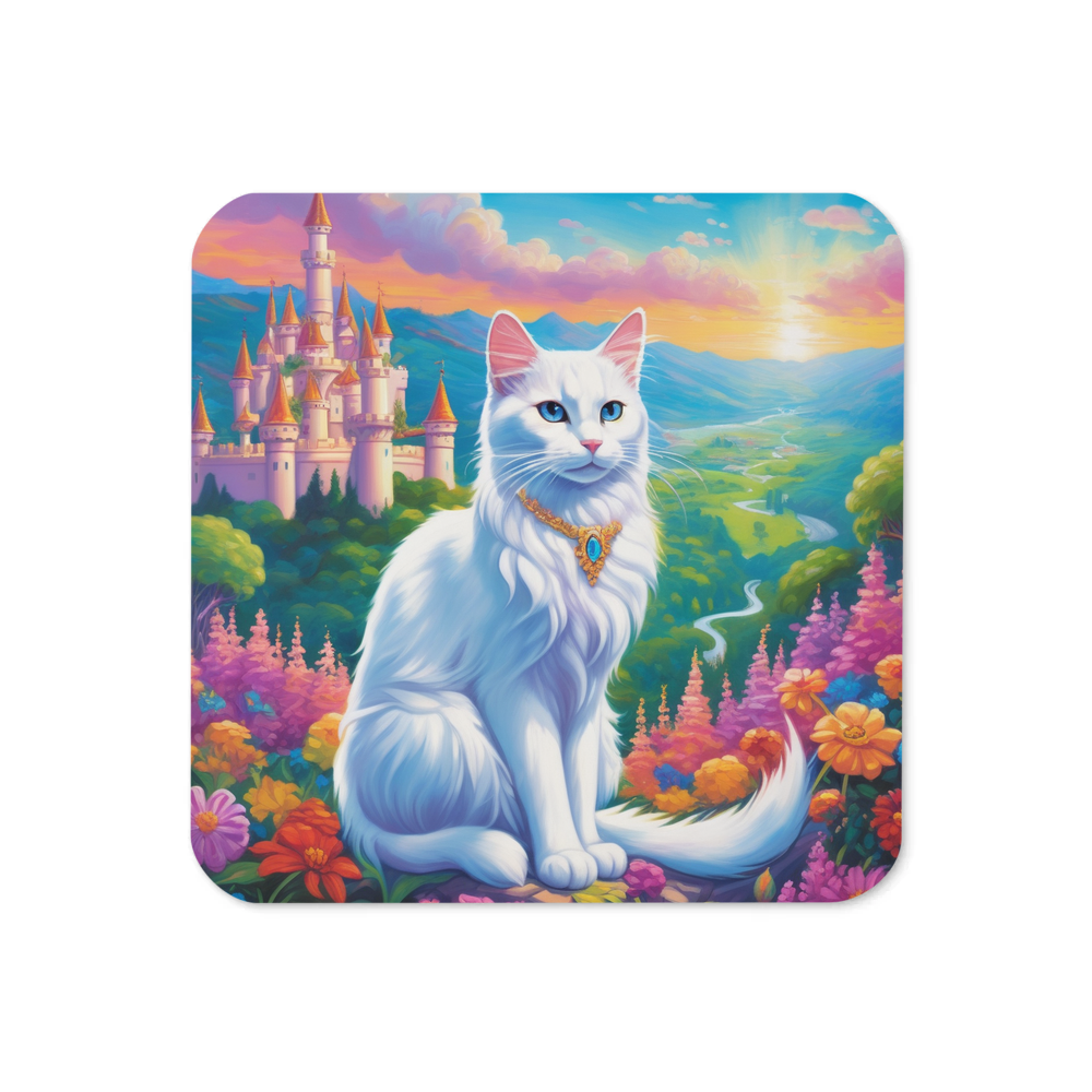 PugMug Custom White Companion Cat Coaster