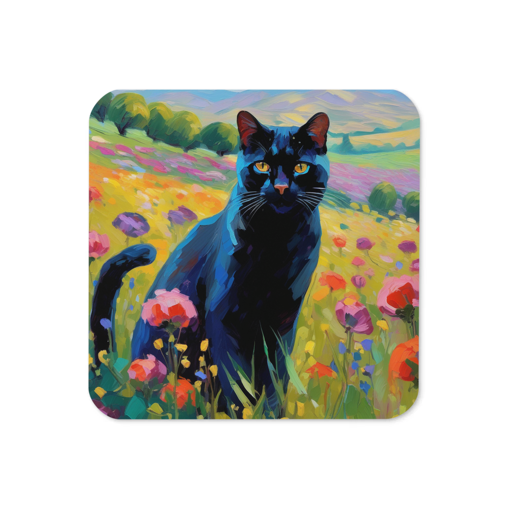 PugMug Custom Black Exotic Cat Coaster