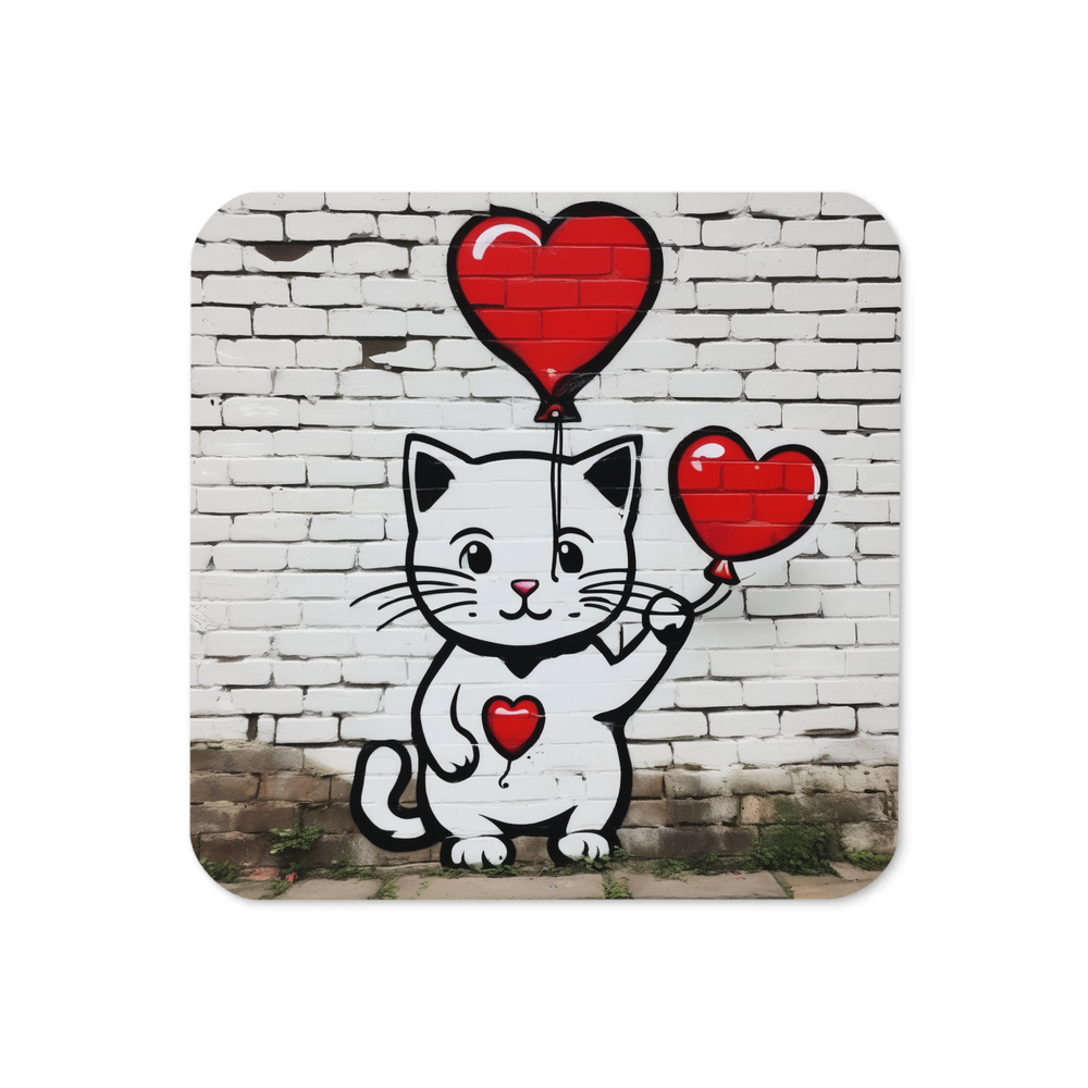 PugMug Custom White Companion Cat Coaster