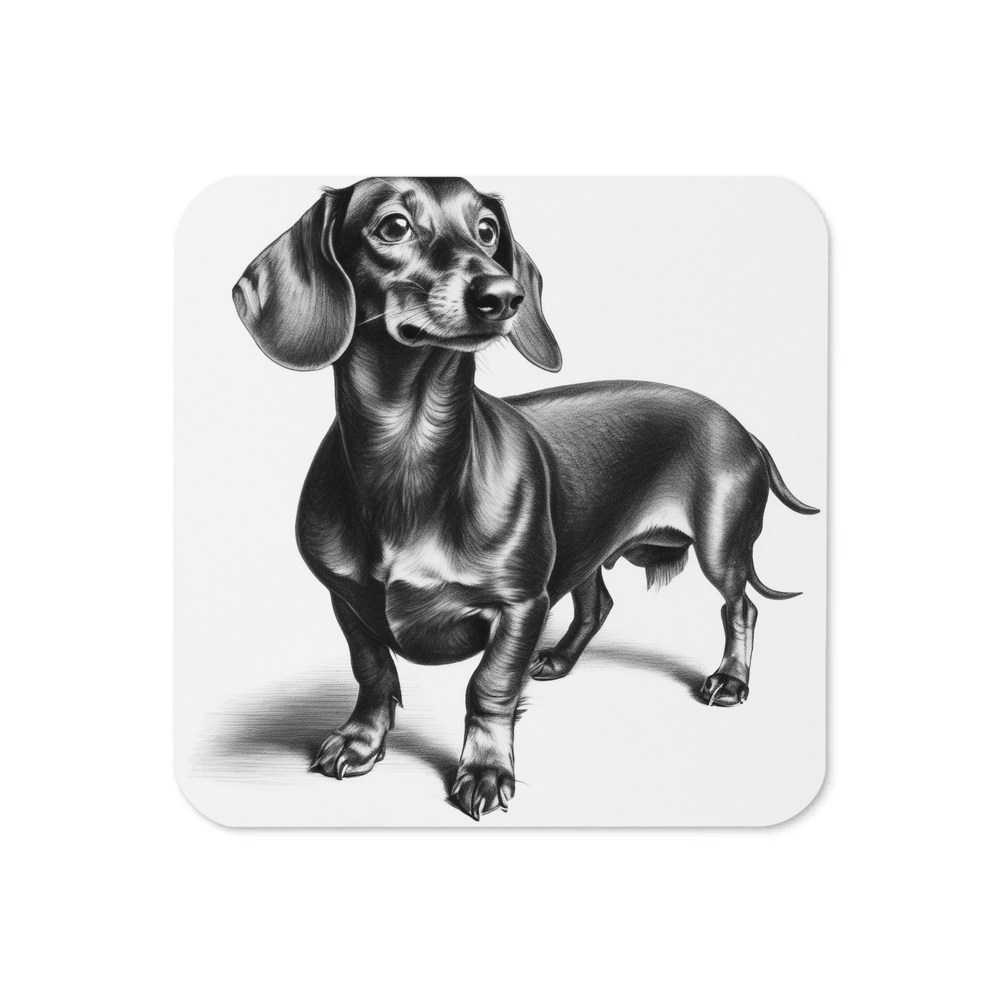 PugMug Custom Black Dachshund Coaster