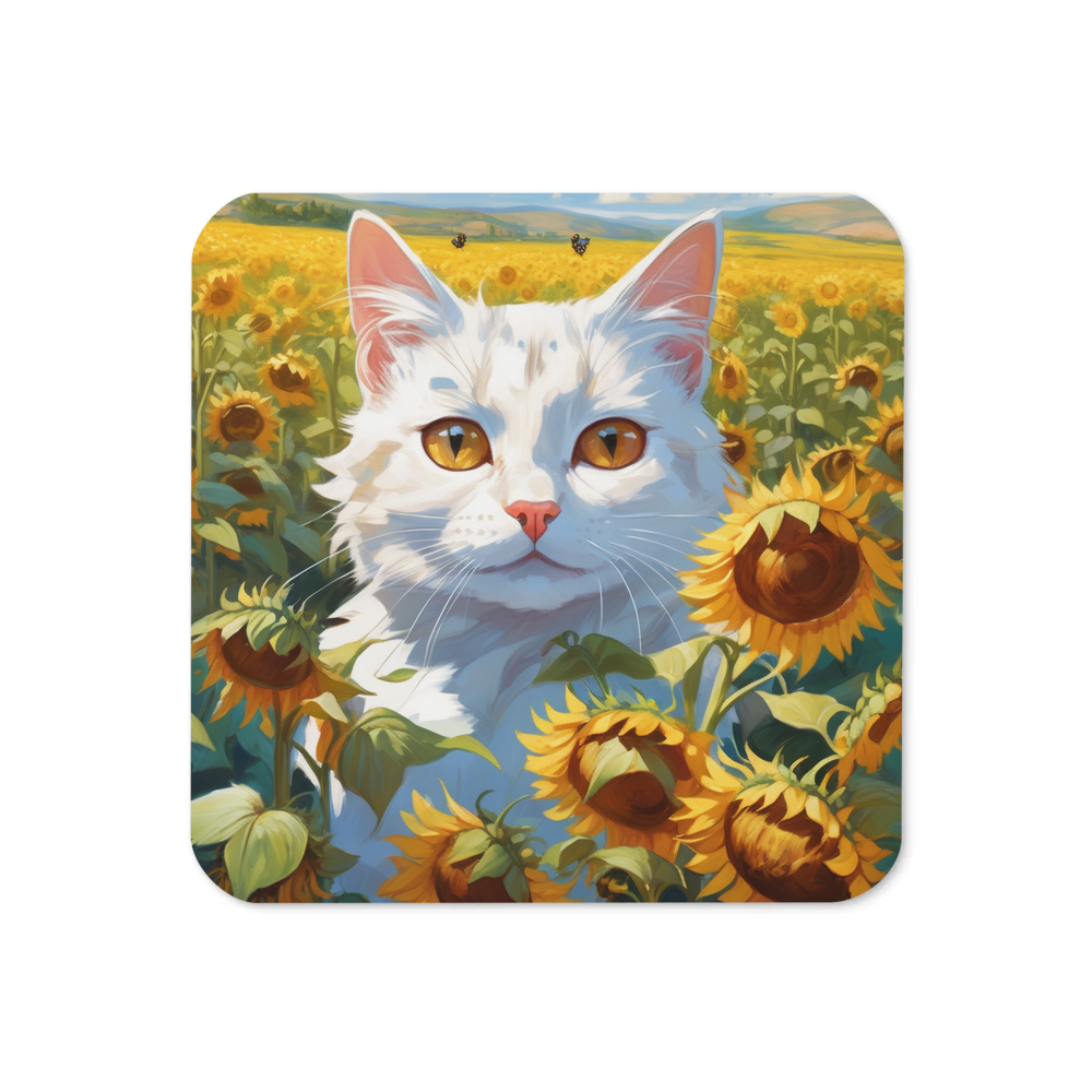PugMug Custom White Companion Cat Coaster