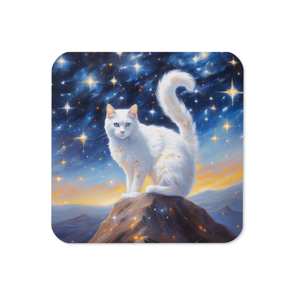 PugMug Custom White Companion Cat Coaster