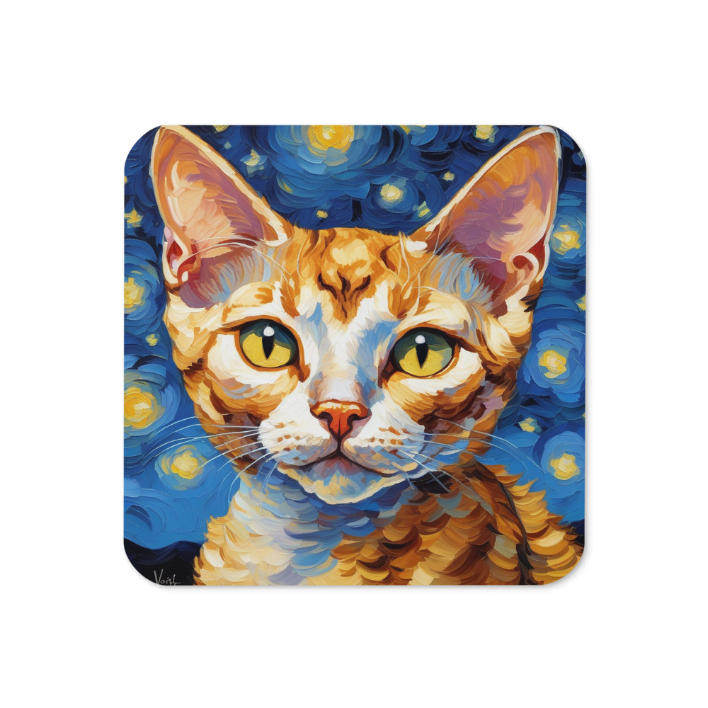 PugMug Custom Tabby Devon Rex Cat Coaster