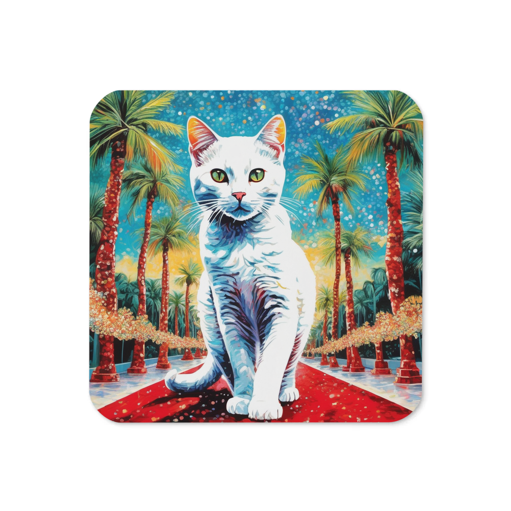 PugMug Custom White Companion Cat Coaster