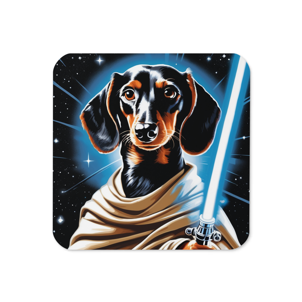 PugMug Custom Black Dachshund Coaster