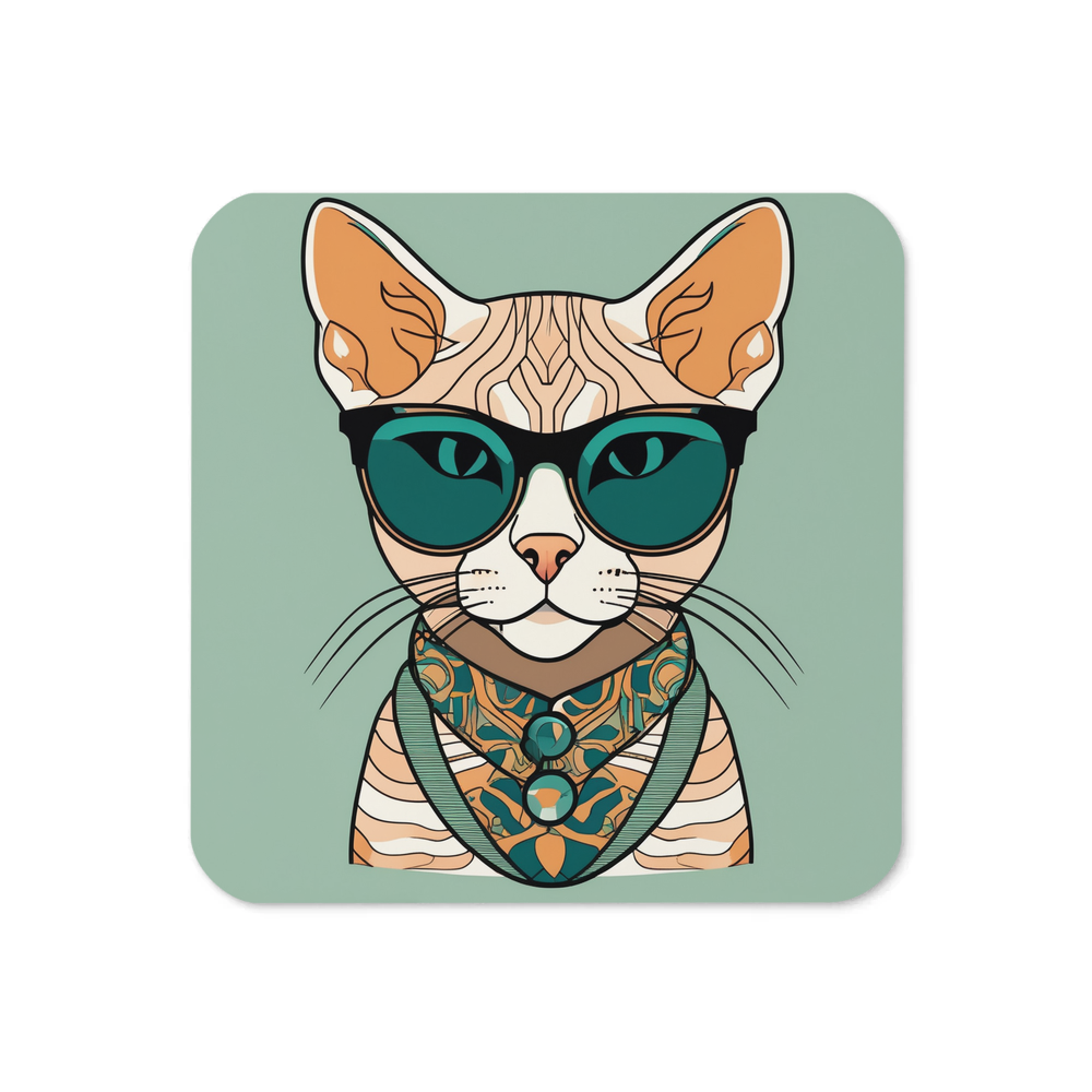 PugMug Custom Tabby Devon Rex Cat Coaster