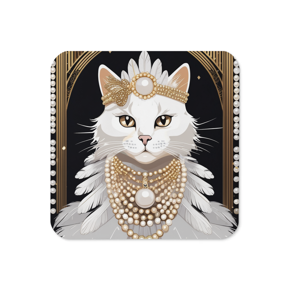 PugMug Custom White Companion Cat Coaster