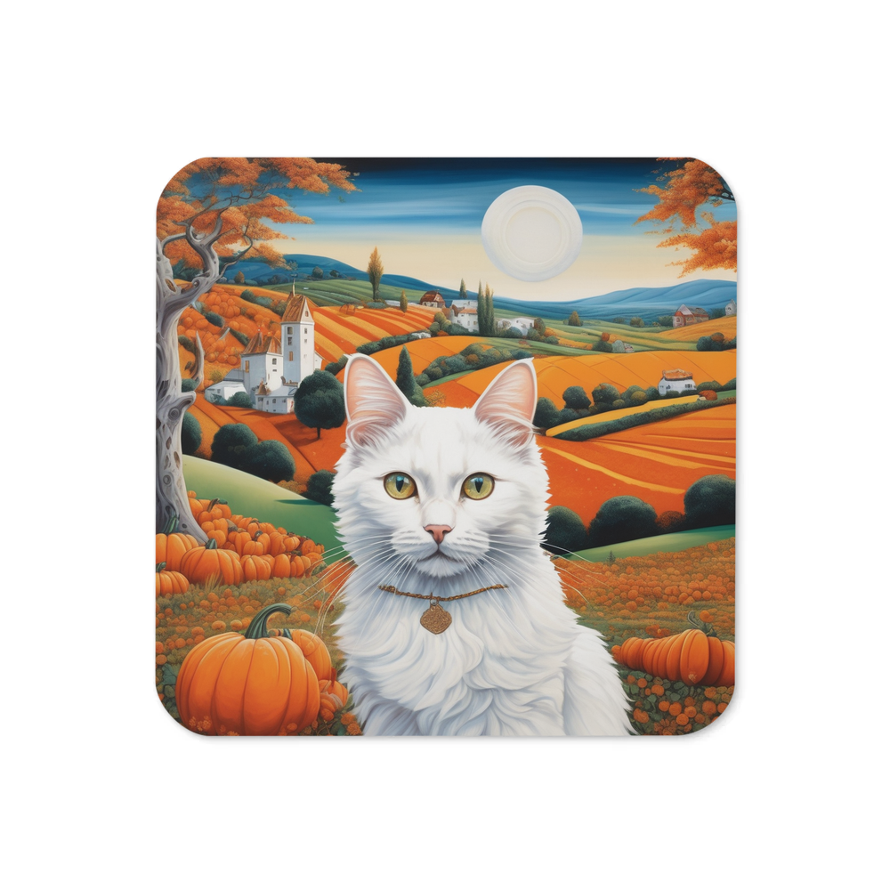 PugMug Custom White Companion Cat Coaster