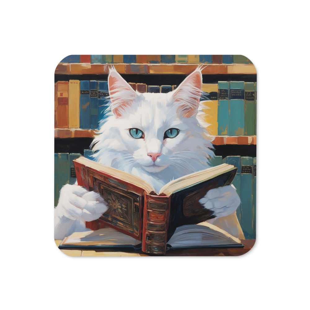 PugMug Custom White Companion Cat Coaster