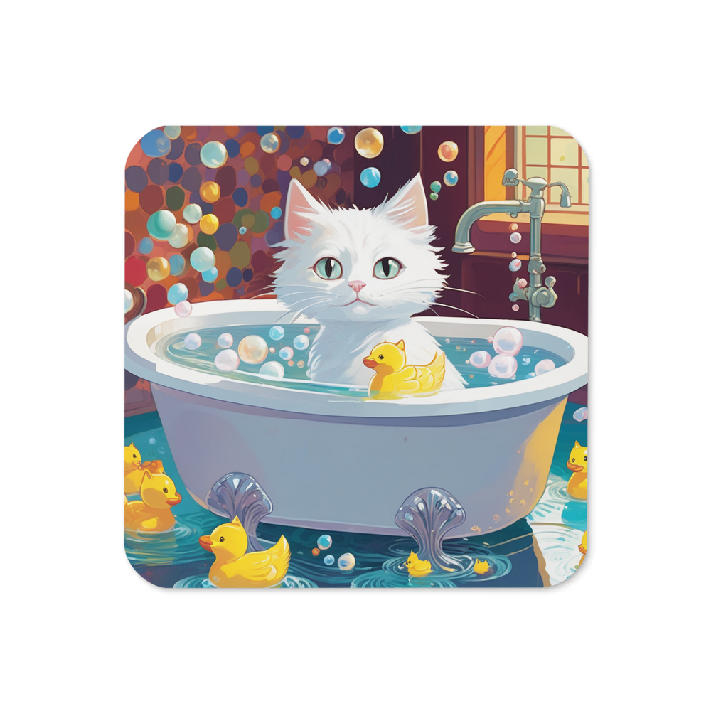 PugMug Custom White Companion Cat Coaster