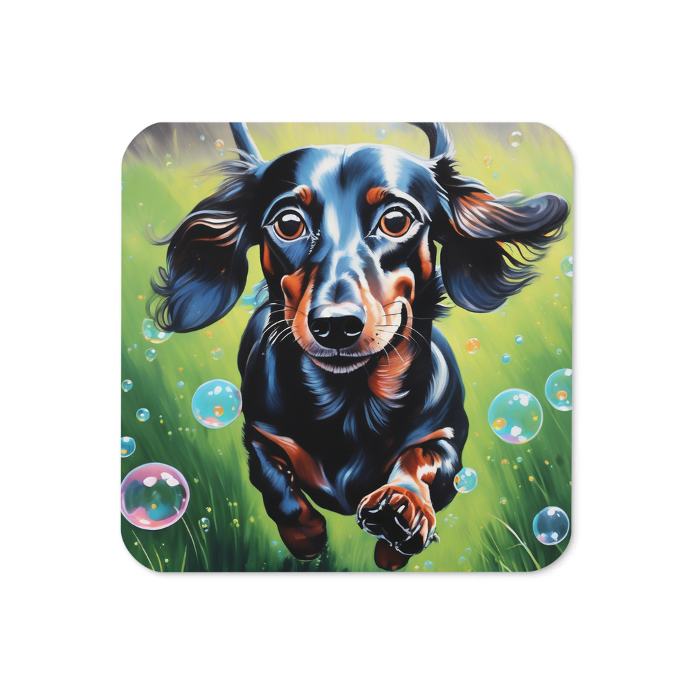 PugMug Custom Black Dachshund Coaster