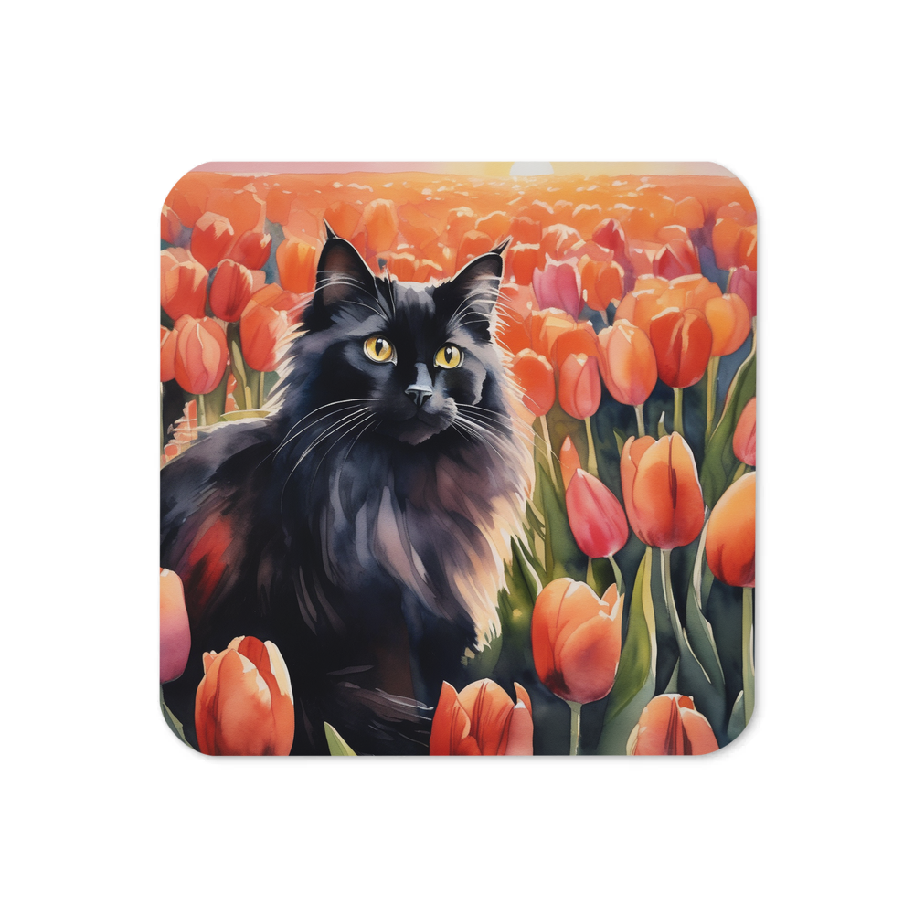 PugMug Custom Black Ragdoll Cat Coaster