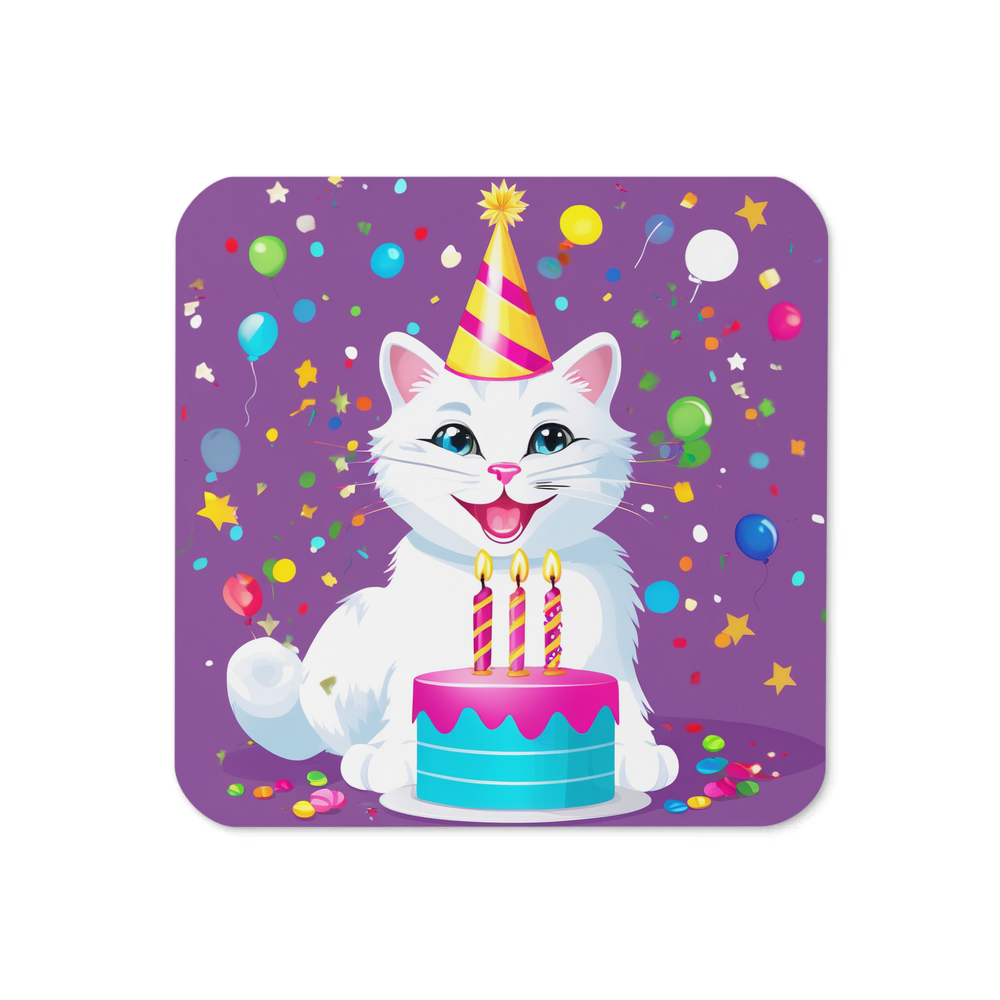 PugMug Custom White Companion Cat Coaster