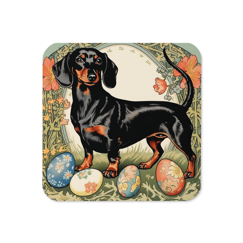 PugMug Custom Black Dachshund Coaster