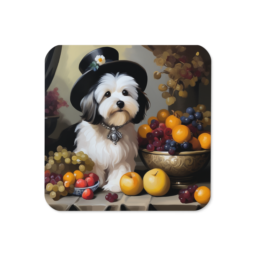 PugMug Custom Black-and-white Havanese Dog Coaster