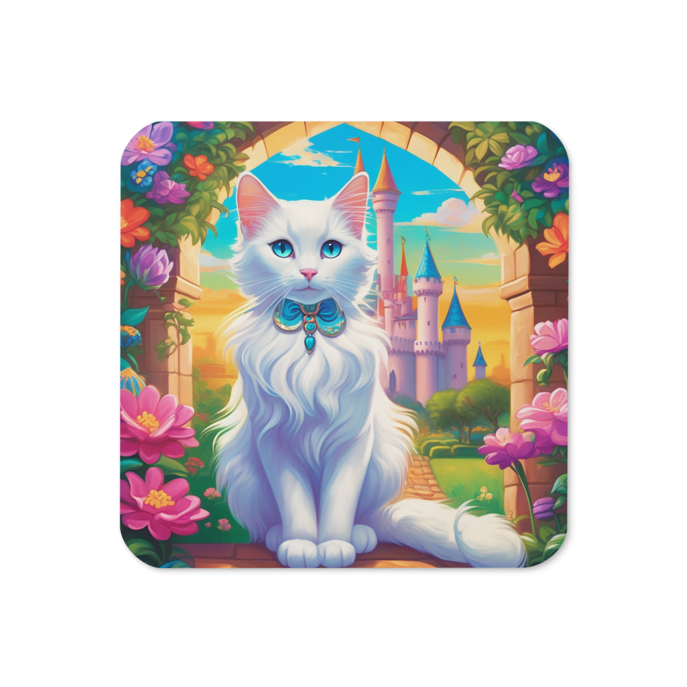 PugMug Custom White Companion Cat Coaster