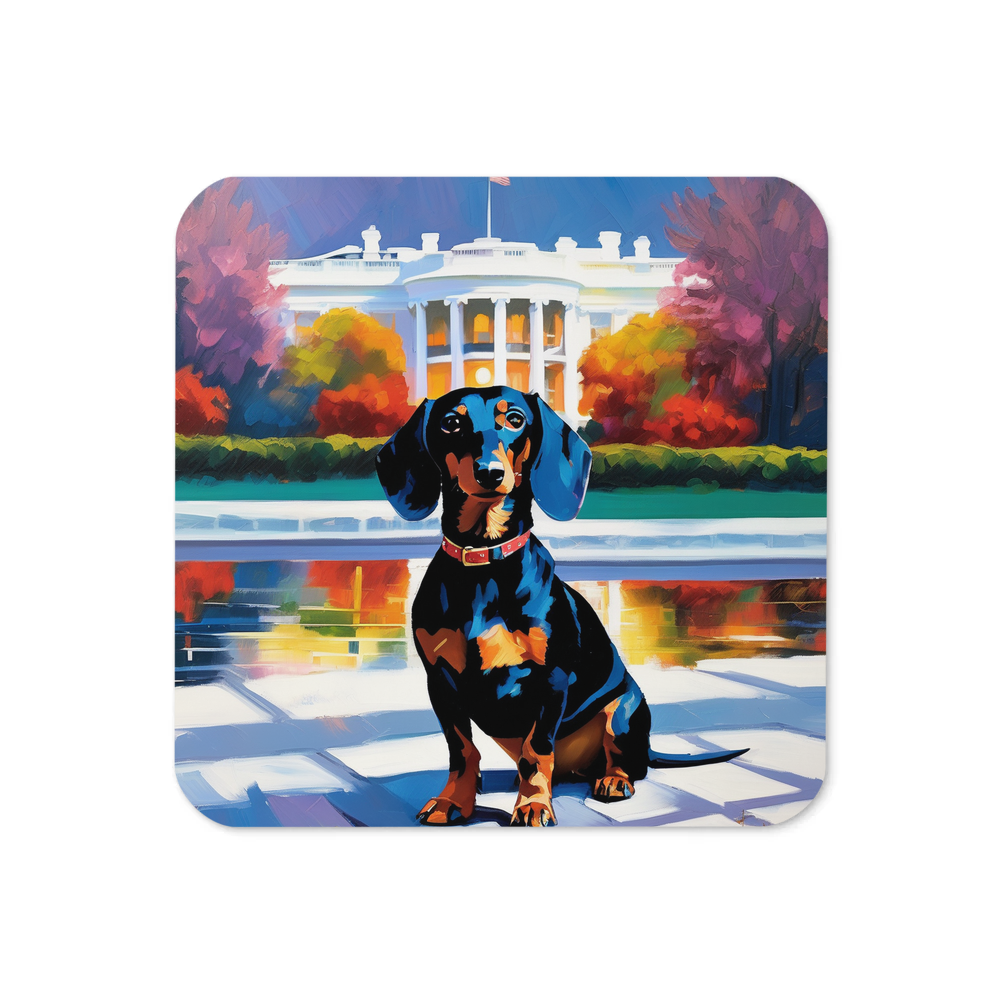 PugMug Custom Black Dachshund Coaster