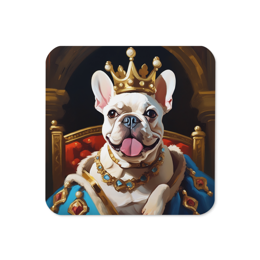 PugMug Custom White French Bulldog Coaster