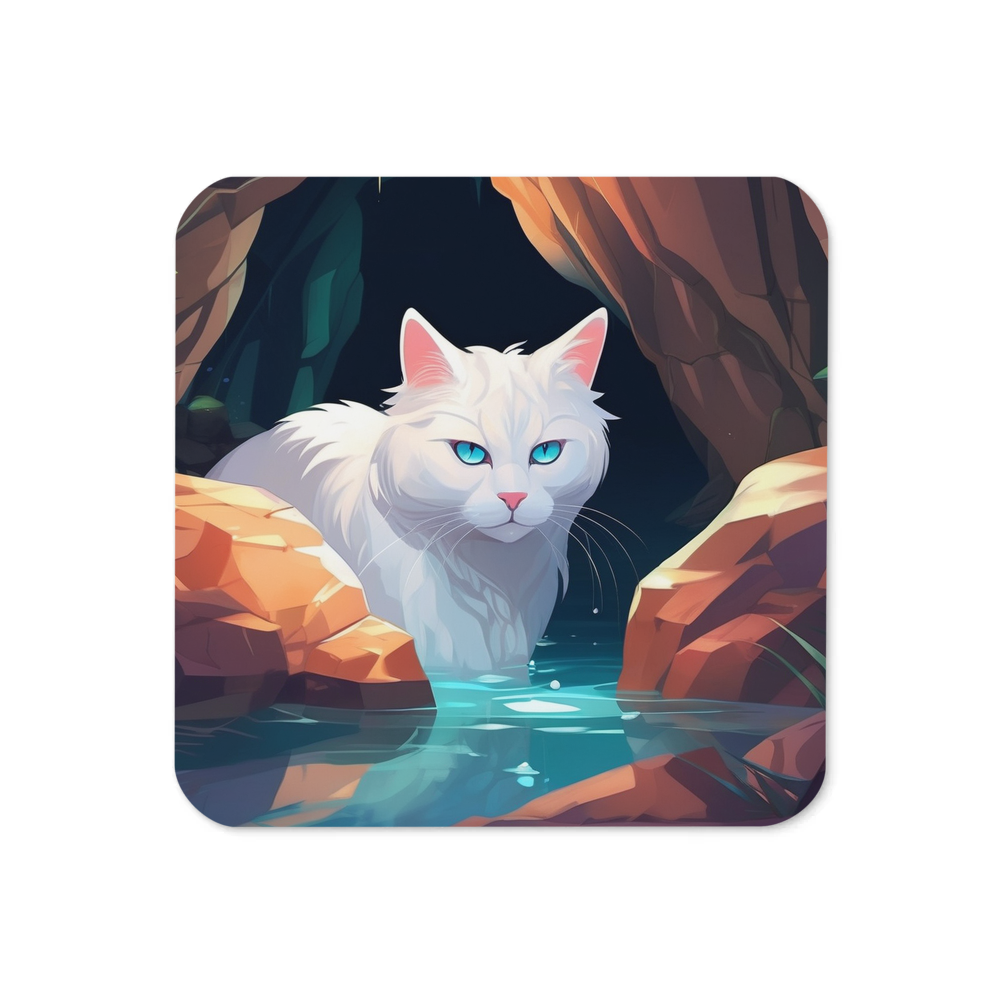 PugMug Custom White Companion Cat Coaster