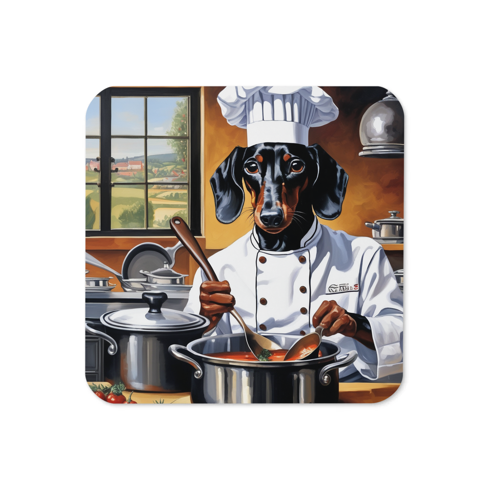 PugMug Custom Black Dachshund Coaster