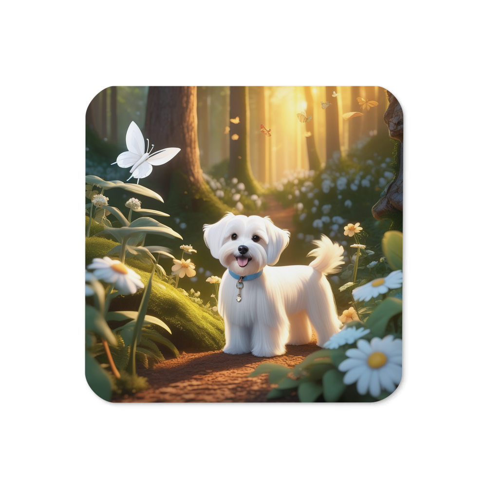 PugMug Custom White Havanese Dog Coaster