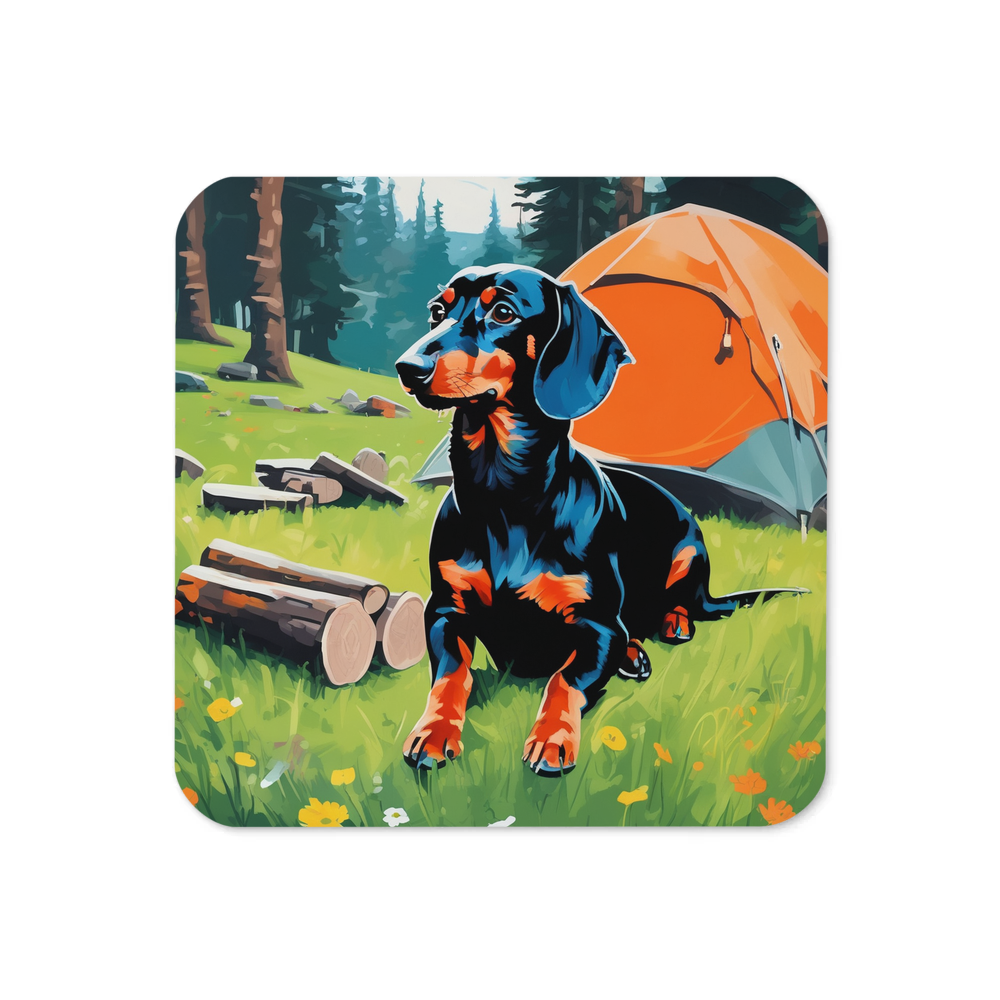 PugMug Custom Black Dachshund Coaster