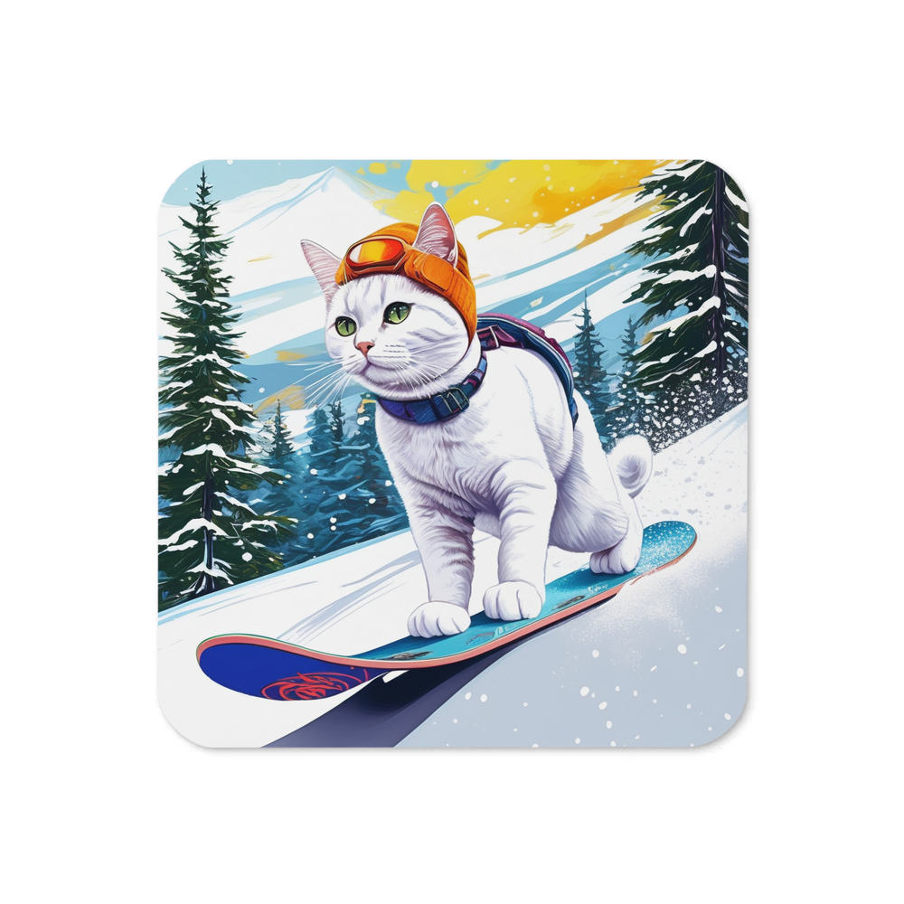 PugMug Custom White Companion Cat Coaster