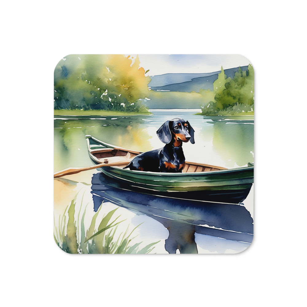 PugMug Custom Black Dachshund Coaster