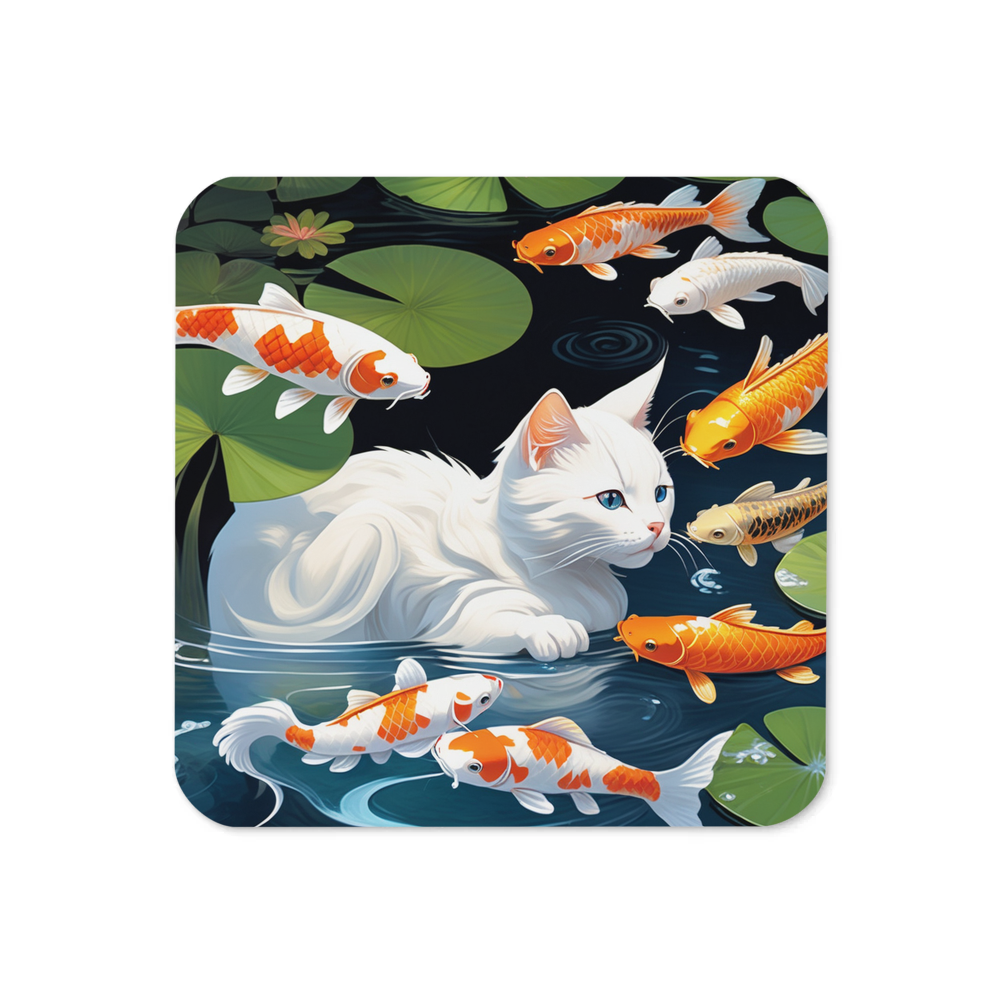 PugMug Custom White Companion Cat Coaster