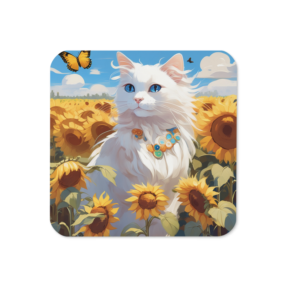 PugMug Custom White Ragdoll Cat Coaster