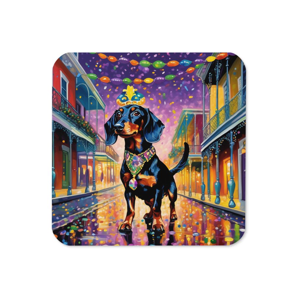 PugMug Custom Black Dachshund Coaster