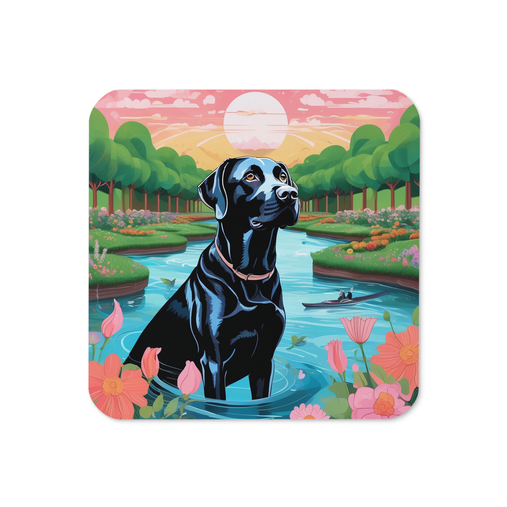 PugMug Custom Black Labrador Retriever Coaster