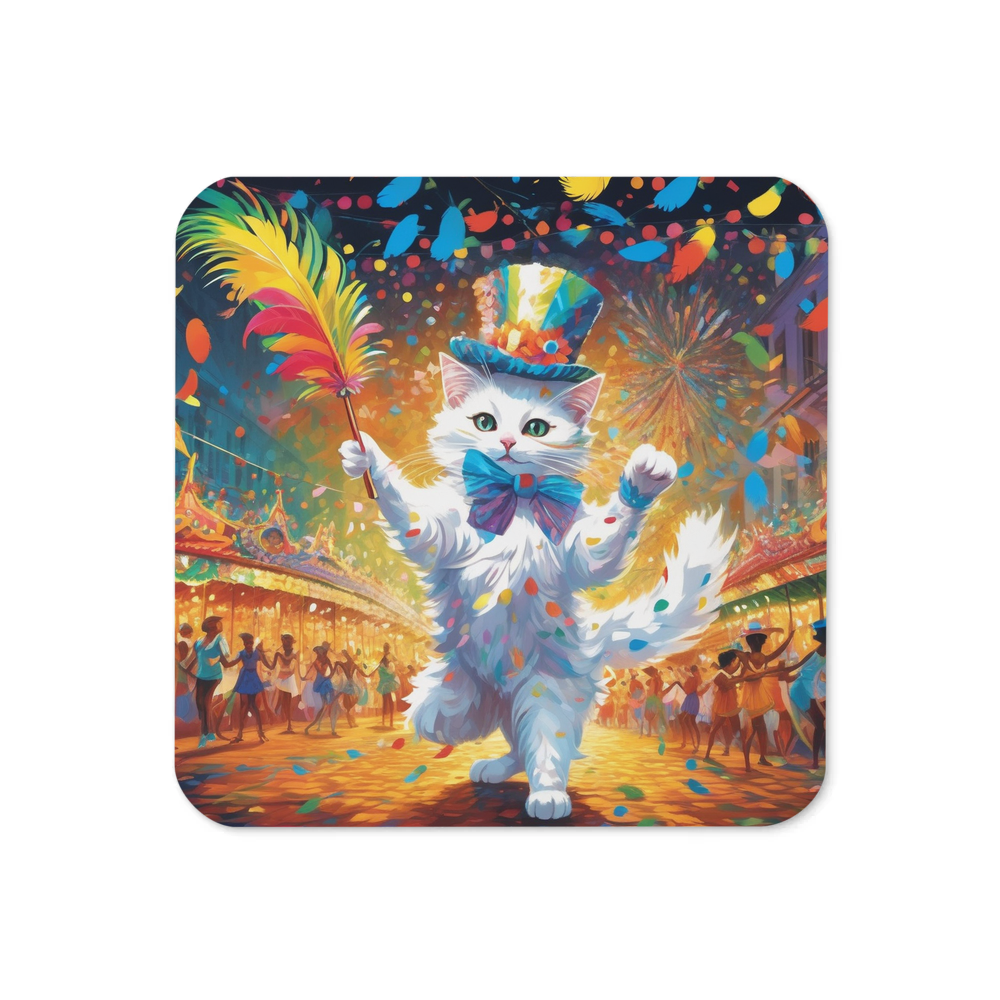 PugMug Custom White Companion Cat Coaster