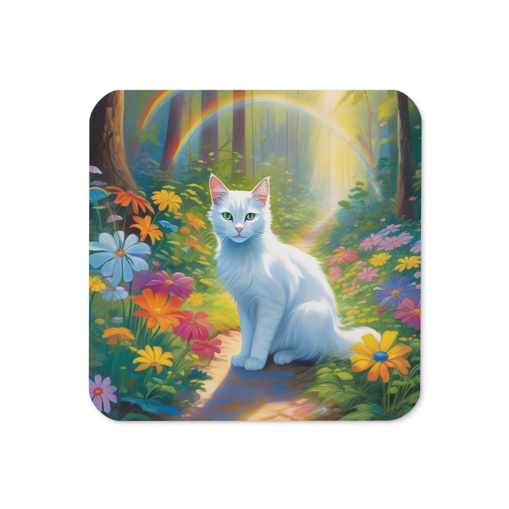PugMug Custom White Companion Cat Coaster