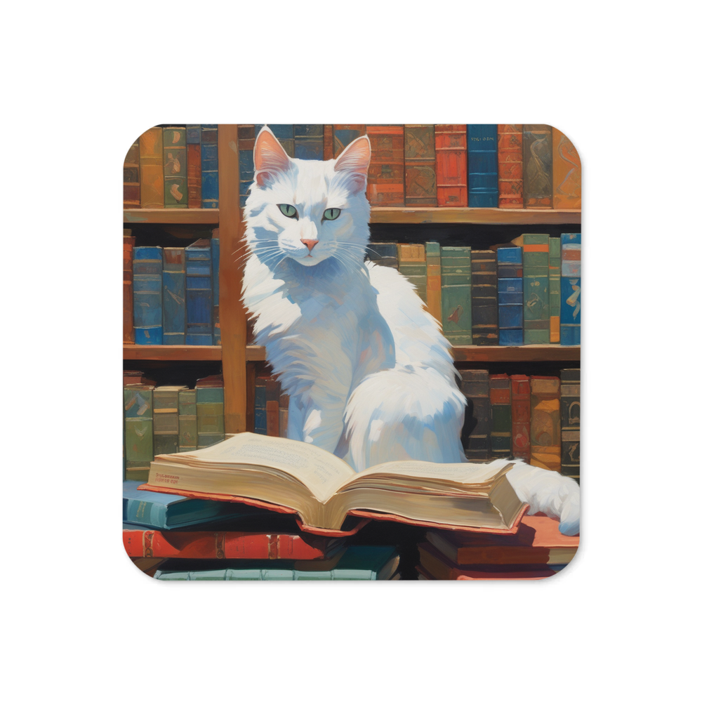 PugMug Custom White Companion Cat Coaster