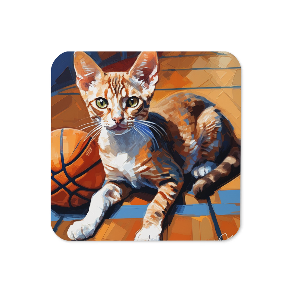 PugMug Custom Tabby Devon Rex Cat Coaster