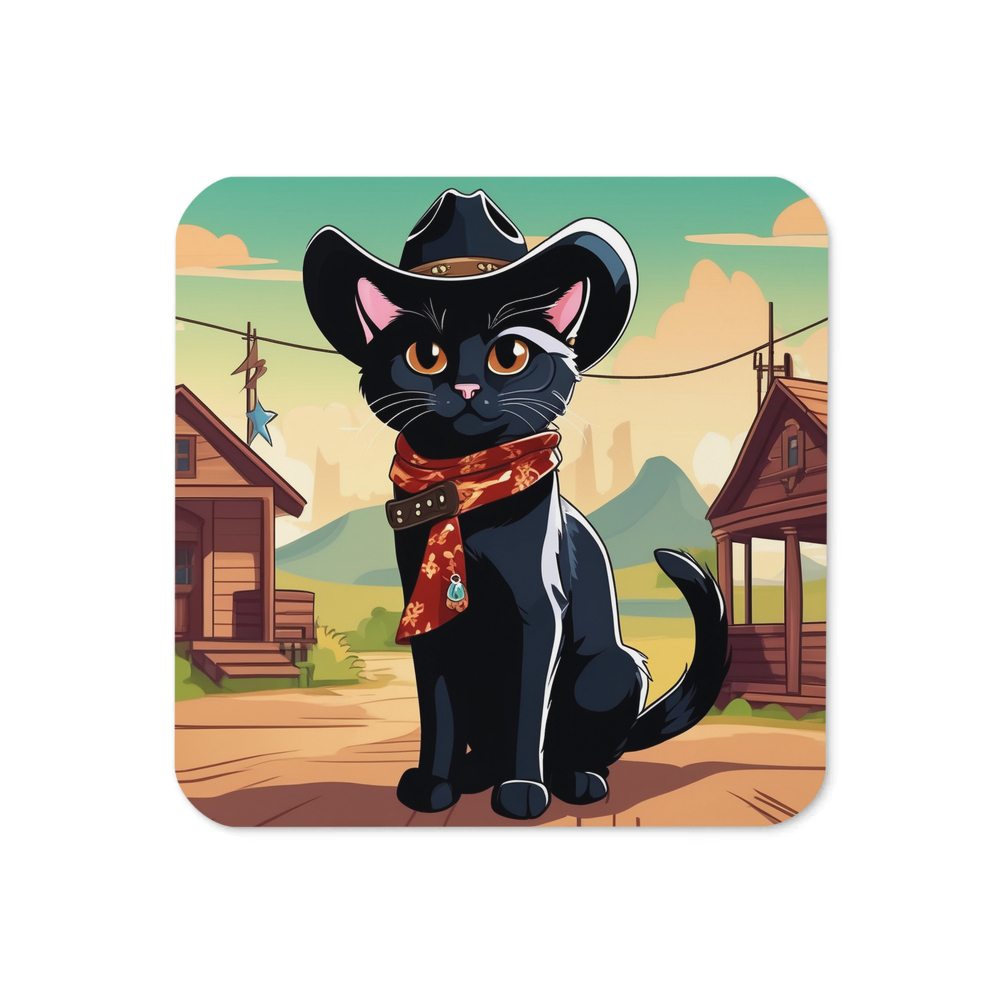 PugMug Custom Black Companion Cat Coaster