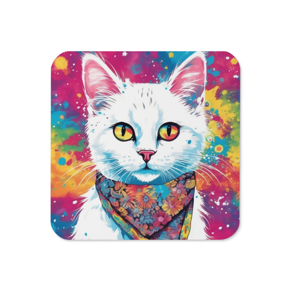 PugMug Custom White Companion Cat Coaster