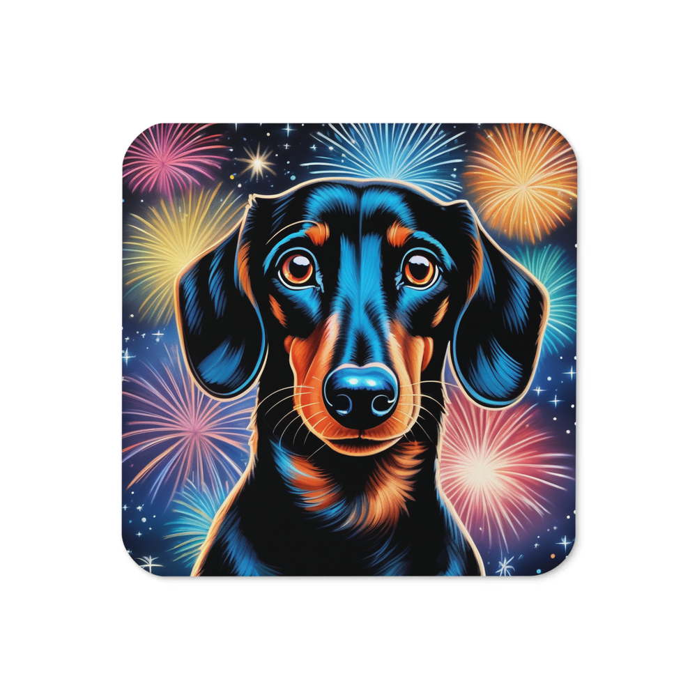 PugMug Custom Black Dachshund Coaster