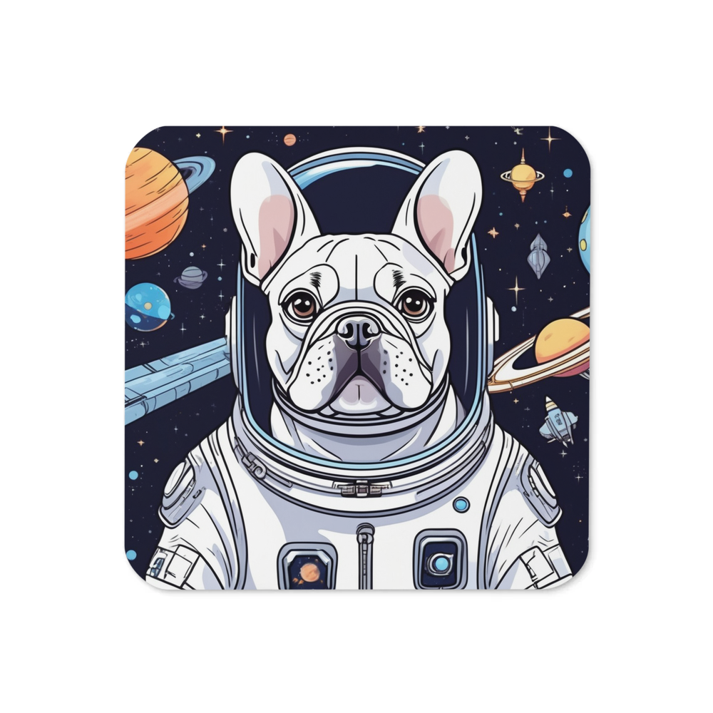 PugMug Custom White French Bulldog Coaster