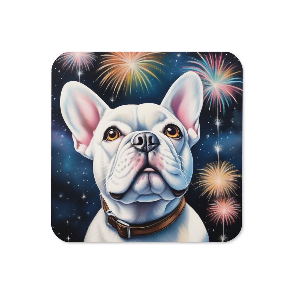 PugMug Custom White French Bulldog Coaster