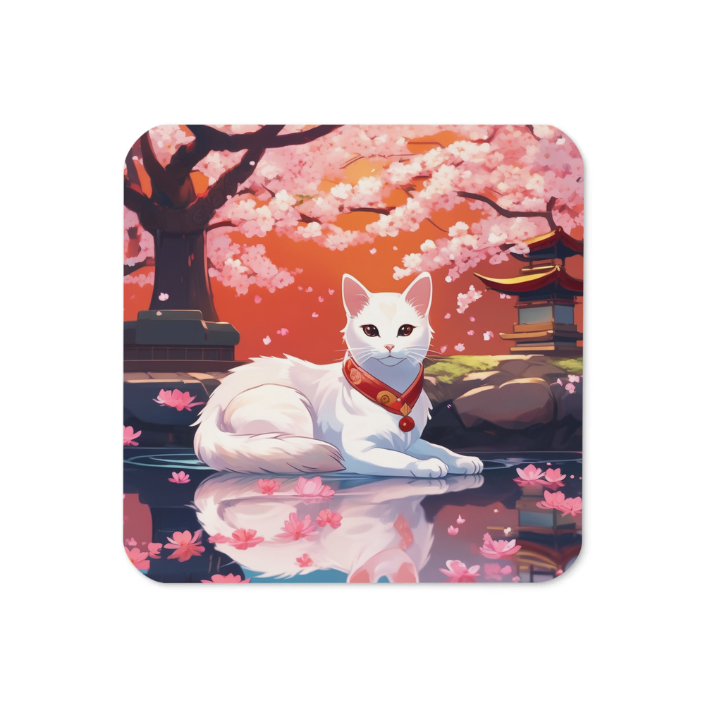 PugMug Custom White Companion Cat Coaster