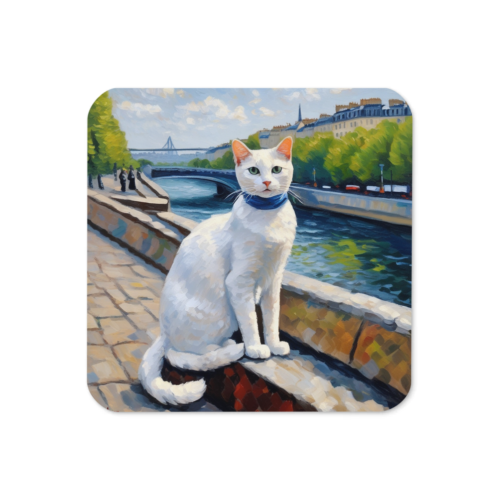 PugMug Custom White Companion Cat Coaster